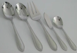 Reed & Barton WHITLEY HOSTESS SERVING SET 5 Piece Stainless 18/10 Classic Bead - Picture 1 of 8