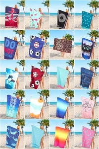 Sand Free Jumbo Beach Towel Printed Extra Large Summer Holiday Camping GYM Towel - Picture 1 of 58
