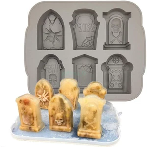 Halloween Gravestone Silicone Mold Tombstone Cake Fondant Chocolate Ice Mould - Picture 1 of 13