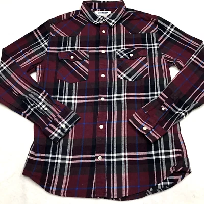 Camisa masculina de flanela ocidental URBAN PIPELINE M roxa cobertor xadrez skate cowboy - Imagem 1 de 4