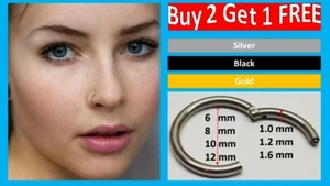 Super Model Surgical Steel Clicker Hinge Segment Ear Nose Ring Hoop - B2G1 - Picture 1 of 9
