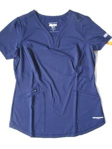 Barco Skechers Scrub Medical Uniform Women Sweetheart V-Neck Top Navy size S - Picture 1 of 11