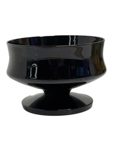 Vintage Seneca Fashionables Black Sherbet Footed Glass Dish Mid Century Modern - Picture 1 of 9