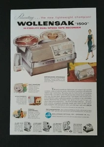 Vintage 1957 Wollensak Hi-Fidelity Tape Recorder - Full Page Original Color Ad - Picture 1 of 1