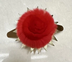 fur flower hair clips - Handmade By Me - Picture 1 of 5