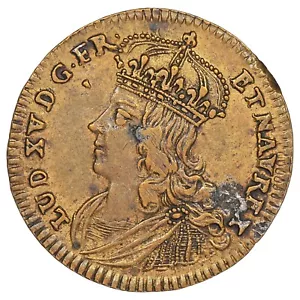 France jeton de Nuremberg Louis XV Visanimicum Corpore Crescit laiton Feu.13230 - Foto 1 di 2
