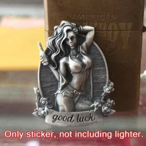 1 pieza. Pegatina S925 Miss Buena Suerte Sello para ZIPPO - Imagen 1 de 5