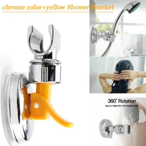 Adjustable Bracket Suction Shower Head Handset Holder Bathroom Wall Mount Set - Picture 1 of 4