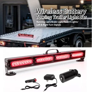 22" LED Wireless Trailer Tow Light Bar 7 Pin Plug Rechargeable Magnetic Light - Foto 1 di 11