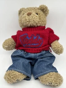 Build a Bear Workshop Oso de Peluche 14" Rojo Suéter Azul Jeans Peluche - Imagen 1 de 18