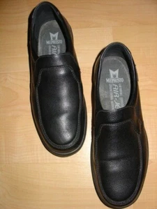 MEPHISTO AIR-JET BLACK LEATHER SLIP-ON LOAFERS SHOES sz US 10.5 - Picture 1 of 6