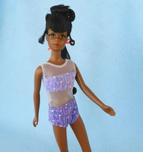 Francie fashion HANDMADE vintage mod REPRO swimsuit 1100 Black Francie v5 PURPLE - Picture 1 of 7