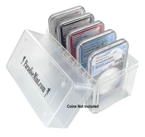 Caja de almacenamiento transparente de 10 monedas Paradise Mint marca para losas NGC y PCGS - Imagen 1 de 3