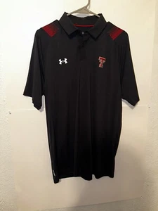 Texas Tech Under Armour Polo Shirt Black - Medium (new) - Picture 1 of 5