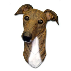 Greyhound Head Plaque Figurine Brindle - Picture 1 of 1