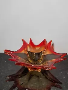 Murano Italia J.I. Cenicero Co Art Vidrio Multi Rayas Ámbar JICO Jordan Imports - Imagen 1 de 8