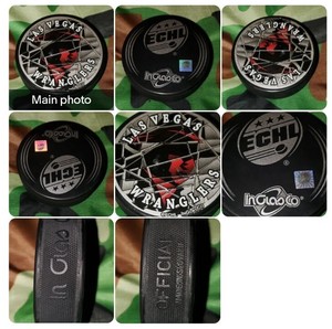 LAS VEGAS WRANGLERS ECHL PUCK SHER-WOOD + INGLASCO MFG. MADE IN SLOVAKIA 🇸🇰