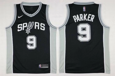 Men's San Antonio Spurs #9 Tony Parker 2017-18 New Season Swingman Black Jersey Cover