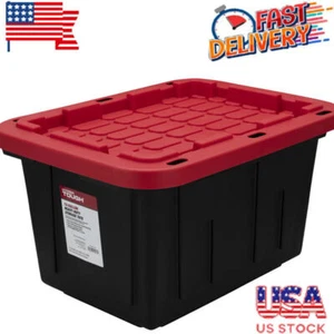 12 Gallon Snap Lid Stackable Plastic Storage Container Bin Box for Home Garage - Picture 1 of 12