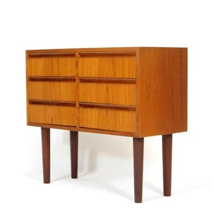 Retro Vintage Danish Teak Small Double Chest of Drawers Mid Century Modern 60s - Picture 1 of 1