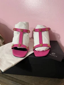 Versace Damen Orchidee Rosa High Heel Leder Sandalen Pumps Schuhe - Bild 1 von 4