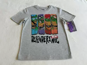 Teenage Mutant Ninja Turtles Boys Defenders of NYC Gray Graphic T-Shirt Size 6-7 - Picture 1 of 12