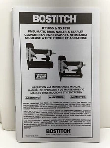 Stanley Bostitch BT1855 SX1838 PNEUMATIC NAILER STAPLER Users Maintenance Manual - Picture 1 of 5