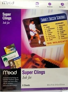 Vintage Mead Super Clings *NEW  (for Ink Jet printer) Vinyl Window Clings - Picture 1 of 1