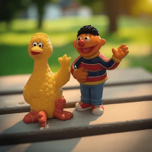 2011 Sesame Street Workshop Ernie & Big Bird Figuras Cake Topper A17 - Imagen 1 de 6