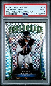 2024 TOPPS CHROME YOUTHQUAKE X-FRACTOR #Y1 CALEB WILLIAMS ROOKIE RC PSA 9 - Foto 1 di 1