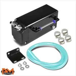 Tanque/depósito de aceite de motor de aluminio para billete cuadrado + soporte 750 ml negro - Imagen 1 de 6