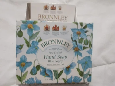 Sabonete inglês fino Bronnley papoula azul com óleo de amêndoa, 1 barra 2,5 oz - Imagem 1 de 4