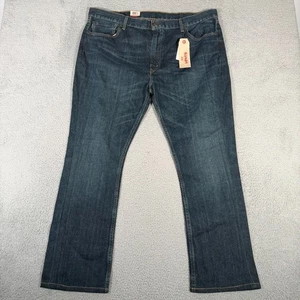 Levis Jeans Mens 42x32 (Fits 42x30) 527 Slim Bootcut Denim Dark Wash Blue Cotton - Picture 1 of 10