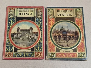 2 RICORDO DI ITALY & VENEZIA Postcard Books Pictures Vintage * VERY NICE! - Picture 1 of 24