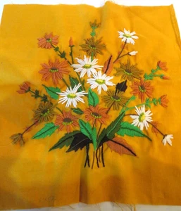Vintage Blumen Gänseblümchen Handarbeit Nadelspitze Stickerei Bild Kissenauflage - Bild 1 von 5
