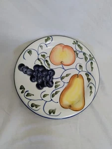 Tabletop Unlimited Frutteto dinner plate 10-1/4" hand painted fruit rim shape. - Picture 1 of 4