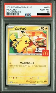 PSA 10 Pikachu 2025 McDonald's 020/M-P Japanese Pokemon Card Promo Gem Mint - Picture 1 of 2