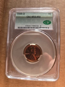 1949  1C RD Lincoln Wheat One Cent  PCGS MS64RD Deep Red Color CAC - Picture 1 of 2