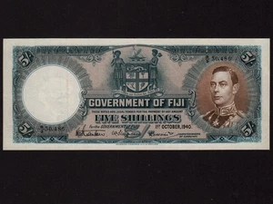 Fidschi Inseln: P-37c, 5 Shillings, 1940 * King George VI * ss+ * - Bild 1 von 2