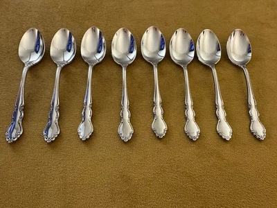 Oneida Dover Cube (8) TEASPOONS Heirloom Stainless - - Image 1 of 4