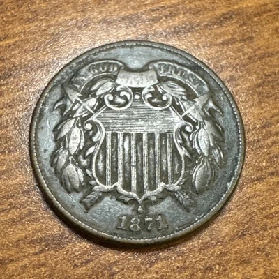 1871 Two Cent Piece 2c VF details - Image 1 of 4