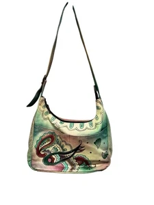 "Cartera de cachemira de cuero genuino Anuschka talla 8,5""x13""" - Imagen 1 de 18