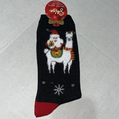Calcetines Shine Holiday Santa Riding a Llama nuevos con etiquetas Foto 1 de 4
