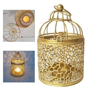 Handmade Metal Candle Holder Vintage Bird Cage Lantern for Cozy Ambience - Picture 1 of 12