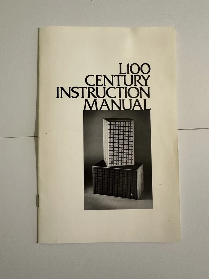 JBL L100 世纪扬声器用户说明书 — 第 1/1 张图片