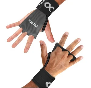 FitRx Grip Wraps 12" Polso in Nylon per Sollevamento Pesi + Guanti da Allenamento Palm Grip - Foto 1 di 9