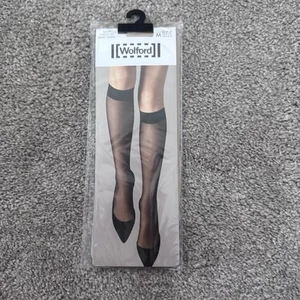 New & Sealed: Wolford SATIN TOUCH 20 Knee-Highs Stockings! Size Medium Marmor - Picture 1 of 4