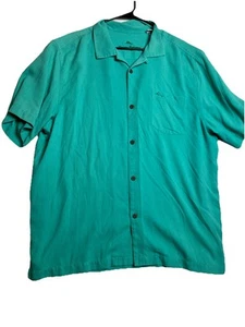 Tommy Bahama Button Up Shirt Mens XL Island Zone Short Sleeve Light Weight Green - Picture 1 of 11