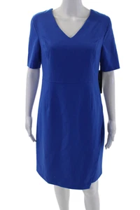 Marc New York Womens V Neck Short Sleeves High Waist Pencil Dress Blue Size 8 - Picture 1 of 7
