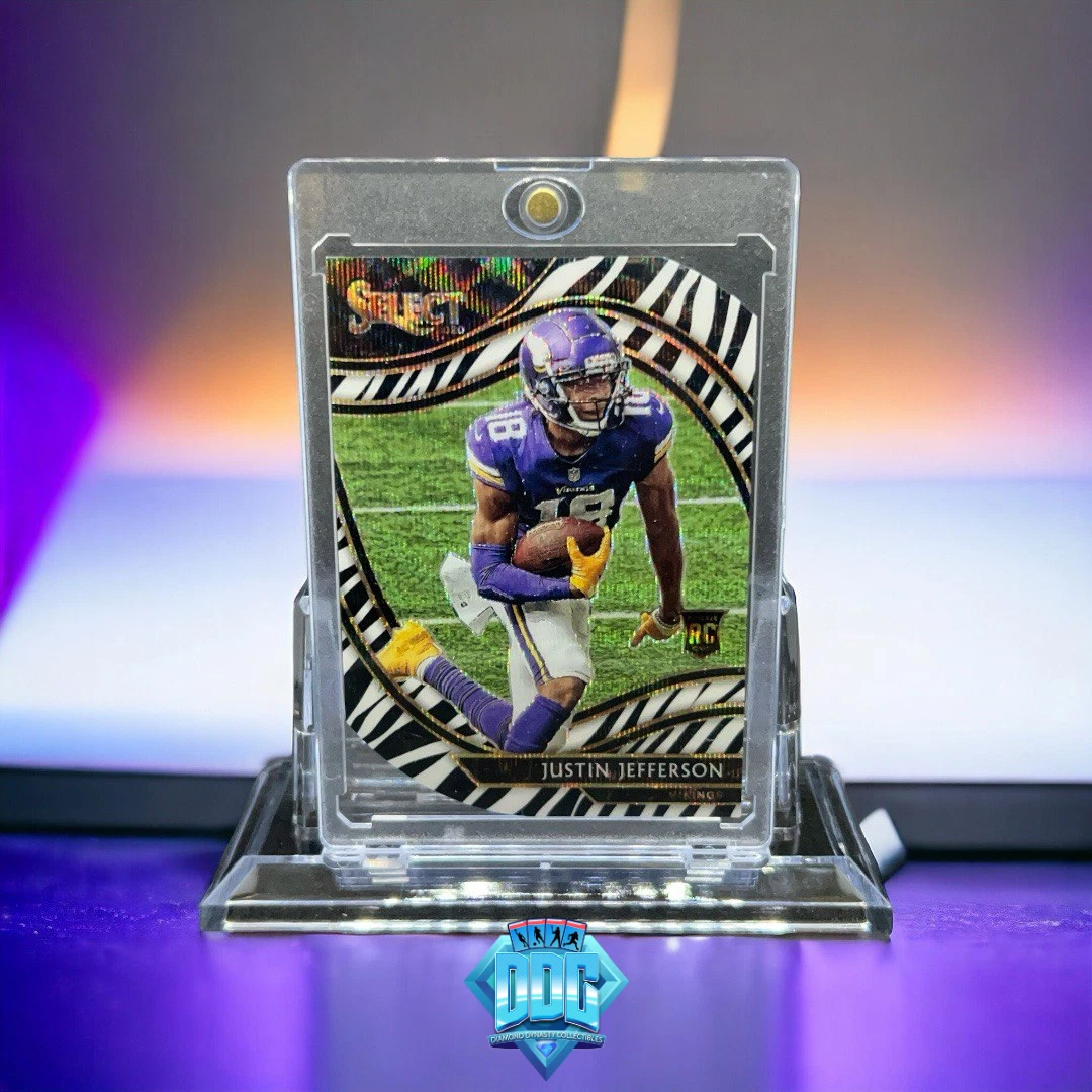 2020 PANINI SELECT JUSTIN JEFFERSON ROOKIE ZEBRA FIELD LEVEL DIE CUT